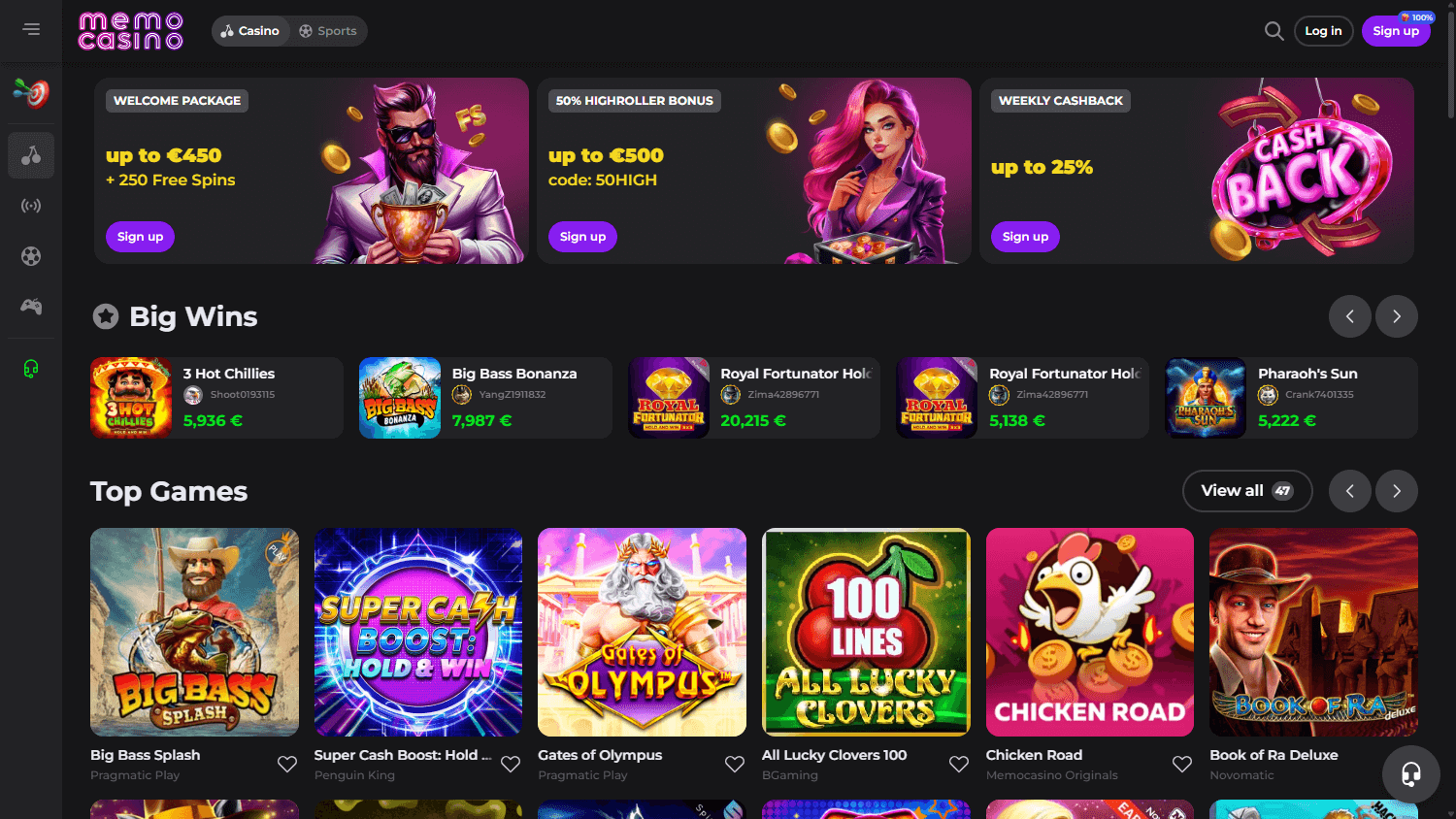 Memocasino Desktop screenshot