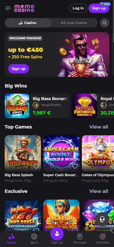 Memocasino Mobile screenshot
